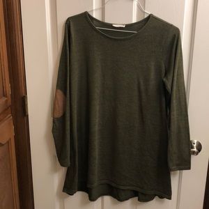 Hi-Lo tunic with elbow patches
